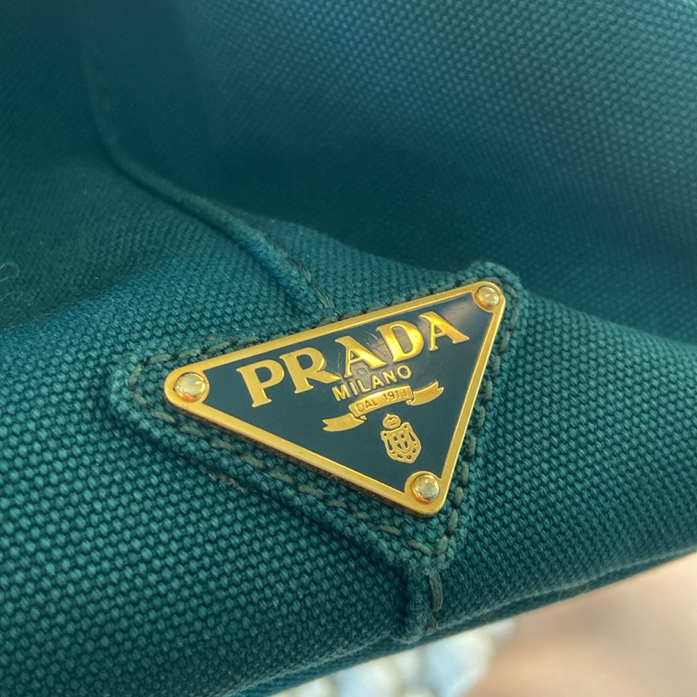 Prada Green Canapa GM w/ Strap - Picture 17 of 17